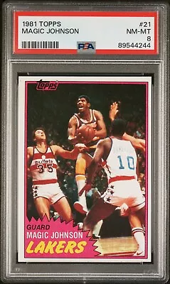 1981 Topps #21 Magic Johnson PSA 8 NM-MT New Slab (B) • $69.99