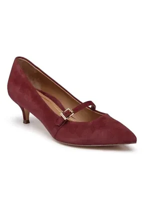 Vionic ‘Minnie’ Kitten Heel Magenta Wine Suede Shoes Size UK 6 • £32