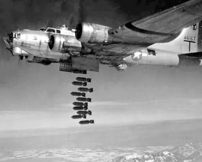 Boeing B-17 Flying Fortress Dropping Bombs Over Germany 8x10 WWII WW2 Photo 835a • $7.43