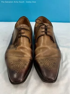 Magnanni Derby Men's Leather Oxford Cognac Hombre Dress Shoes Men's Size US 10 • $14.99