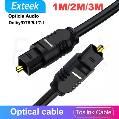 Ultra Premium Optical Fibre Digital Audio Cable Lead Cord Toslink Black S/PDIF • $4.50