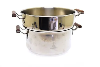 Vintage Cuisinart Stainless Steel Cookware Teak Handle Stockpot Colander No Lid • $59.99