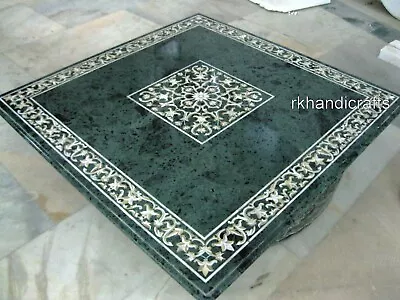 Green Square Marble Dining Table Top Mother Of Pearl Inlay Work Restaurant Table • $1530