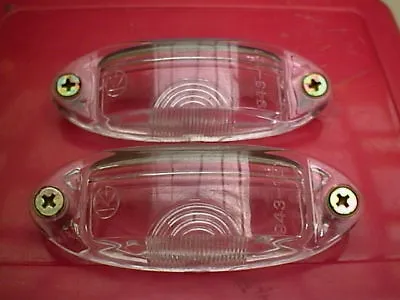 Vw Karmann Ghia License Plate Light Lens New Pair1958-1974 & Rubber Seals Kit • $49