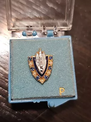 LDS MORMON SEMINARY PIN  BLUE STONES Gold Filled • $49.19