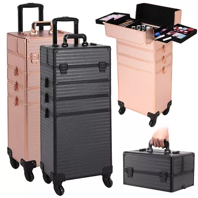 Professional Makeup Cosmetic Case Trolley Hairdressing Nail Vanity Storage Box • £79.95