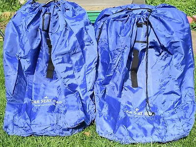 £19.99 • Buy 2 X Child Car Seat Travel Bags Blue With Shoulder Straps, Used On 1 Trip, VGC