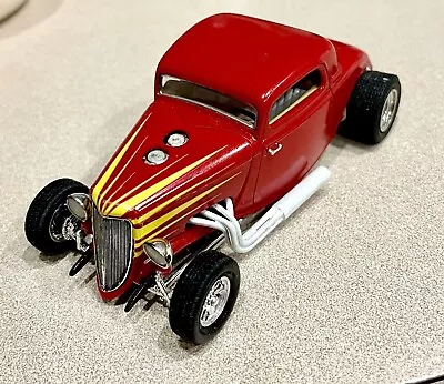 🏁 Built Model Car Vintage Red W/Yellow Stripes Custom Roadster 1/25 Scale 🏁 • $35