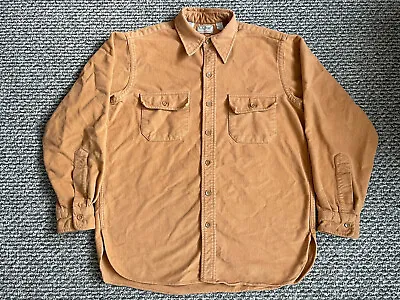 $26.21 • Buy Vintage LL Bean Flannel Shirt Men’s L Orange Chamois Cloth Button Up Pocket USA