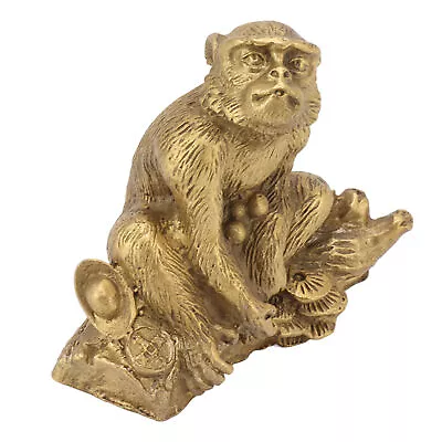 Brass Monkey Statue Chinese Home Decoration Figurine Ornament Gift GSS • $21.38