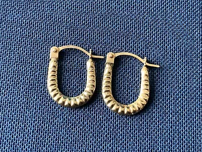 9ct Gold Children’s Creole Hoops Earrings Marked 375 13mm Drop Worn Once • £35