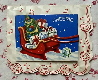 Vintage Early Mid Century Christmas Snow Sleigh Full Of Gifts Greeting Card • $10.50