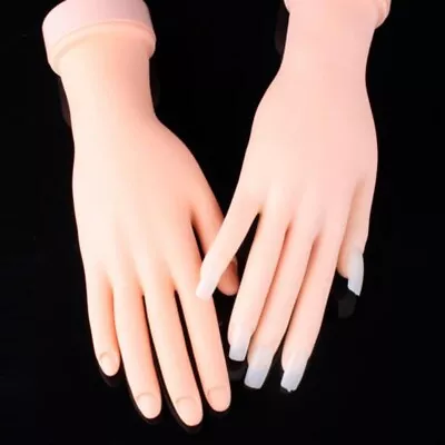 Practice Nail Art Trainer Training Hand Acrylic Gel False Tool Finger Model • £7.57