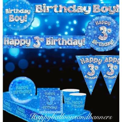 Age 3 / 3rd Birthday Blue Silver Themed Party Decorations & Table Decorations • £2.75