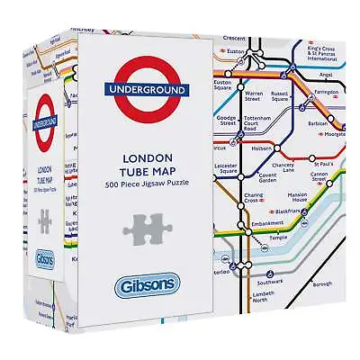 Gibsons TFL London Underground Map 500 Piece Jigsaw Puzzle • £14.50