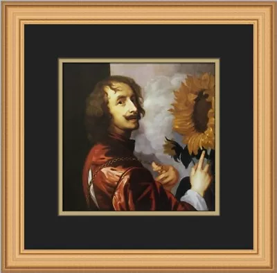 Sir Anthony Van Dyck Self-Portrait With A Sunflower Custom Framed Print • $75