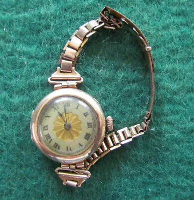 Vintage 9ct Gold Swiss Made Ladies Round Faced Wristwatch • $295