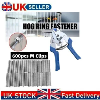 Hog Ring Cage Plier 600x M Clips Jaws Tool Staples Chicken Mesh Wire Cage Kits • £7.59