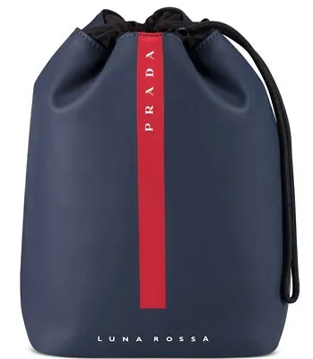 Prada Luna Rossa Drawstring Travel Bag Toiletry Shave Storage Pouch W/Dust Bag • $31.90