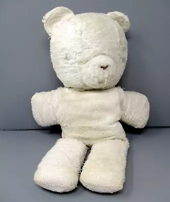 Vintage Plush Teddy Bear Jee-Bee White Threadbare No Eyes Well Loved 16  Old • $21.24