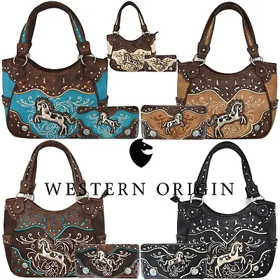 Western Horse Handbag Concealed Carry Purse Women Country Shoulder Bags / Wallet • $23.95