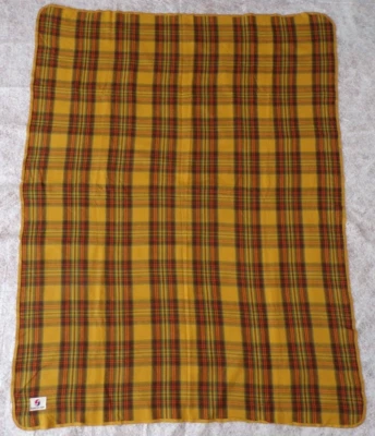 $22 • Buy Korean Air Airlines Blanket 57  X 44  Old Vintage Tartan Plaid Travel Souvenir