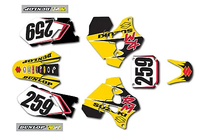 SUZUKI RM 125 RM 250 Graphics Kit For 1996 1997 1998 Motocross MX Stickers Decal • $105.95