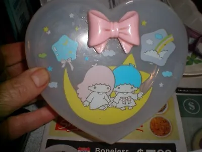 Vintage Sanrio Little Twin Stars Plastic Heart Trinket Box JEWELRY BOX • $75.99