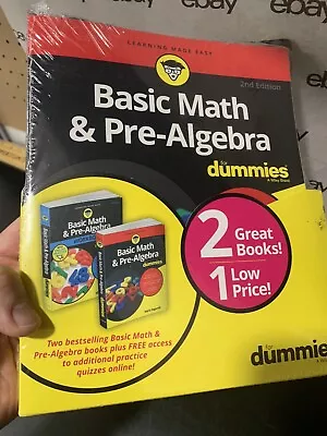 Basic Math & Pre-Algebra Workbook For Dummies With Basic Math & Pre-Algebra New • $19.99