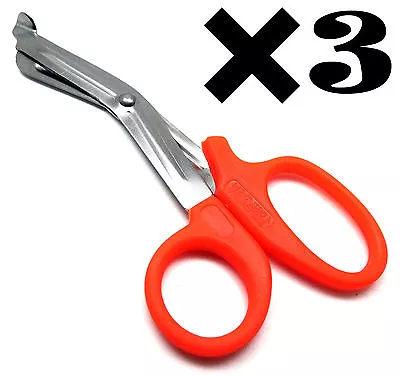 3× EMT Utility Orange Scissor 5.5  Medical Paramedic First Aid Shears Tools • $10.44