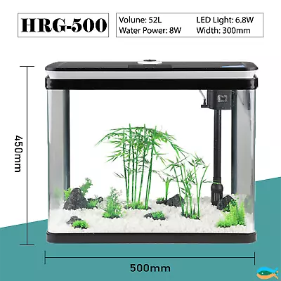 $159.90 • Buy SUNSUN HRG-500 52L Aquarium Fish Tank With LED Light And Filtration System