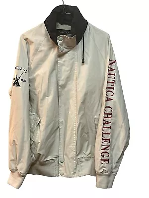 Nautica Challenge Jacket VTG Mens M  J-Class Full Zip Sailing 90s Windbreaker • $68.37