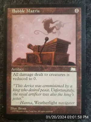 MTG Bubble Matrix Weatherlight Rare Magic The Gathering NM NEVER PLD (DS3D1C6) • $5