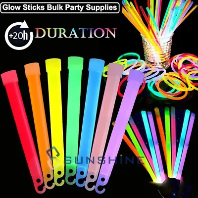 5/24/300pc Ultra Bright Glow Sticks Bulk - Large Chem Light Sticks 20Hr Duration • $19.99
