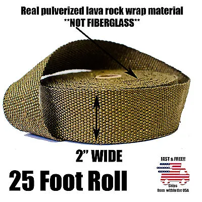 THERMAL TITANIUM TURBO TAPE HEADER HEAT DOWN PIPE EXHAUST WRAP ROLL 2  X 25 FEET • $19.99