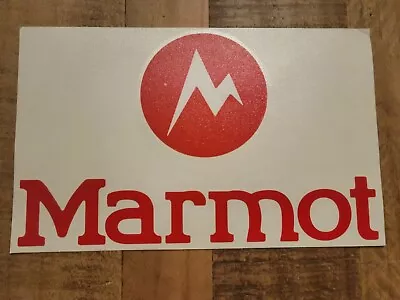 Marmot Authentic Sticker Approx 8  Red Diecut Outdoor Camping Backpacking New • $9.99