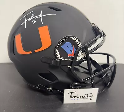 Frank Gore Autographed Hurricanes Eclipse Replica Full-Size Football Helmet BAS • $269.95