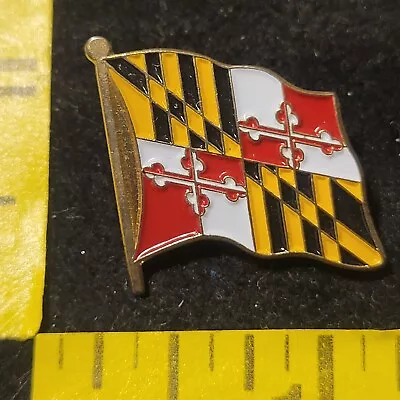 Maryland State Flag Gold Tone Lapel Hat Pin Souvenir MD Badge Backpack • $5
