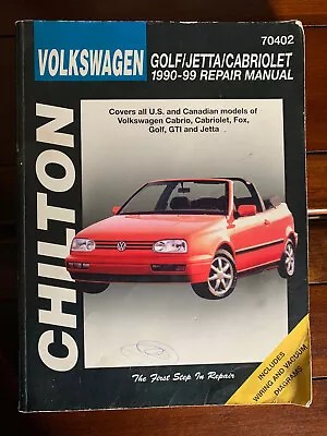 1990-1999 Volkswagen VW Golf Jetta Cabriolet Chilton Repair Service Manual 70402 • $19.99