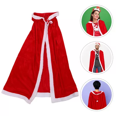 Christmas Cape Children's Adult Hooded Party Play Santa Claus Miss • £17.69