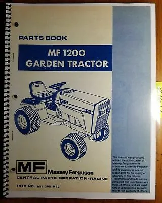 Massey Ferguson MF 1200 Garden Tractor & Att Parts Book Manual 651 398 M92 4/78 • $17.99