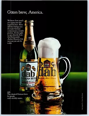 DAB German Beer GUTEN BREW AMERICA Imported German Beer 1983 Print Ad 8 W X 10 T • $12.99