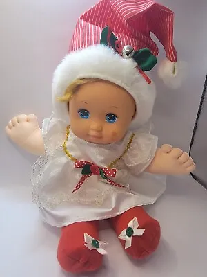 Vintage Holiday Baby Magic Nursery Doll With Clothes Santa Hat • $26