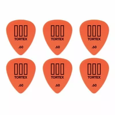 6 X Jim Dunlop Tortex TIII Orange .60mm Guitar Picks T3 USA 462R • $5.20