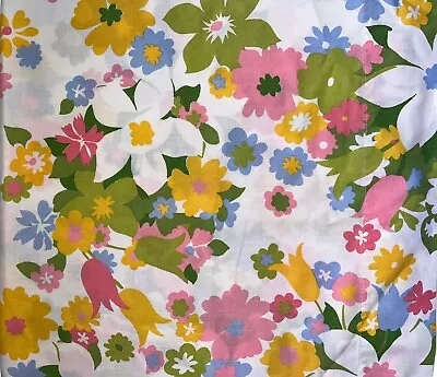 Vintage Cannon Monticello Full Size Sheet Set Groovy Floral 1970’s • $39.95