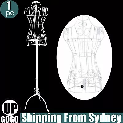 Female Vintage Mannequin Wrought Frame Iron Wire Clothes Hanger Wedding Tailo AU • $78.76