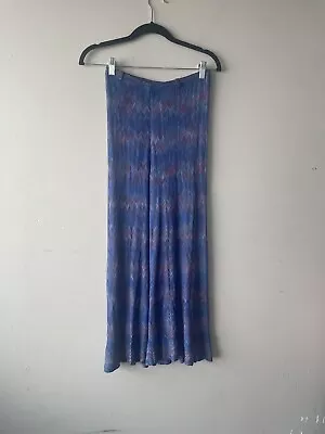 Vintage MISSONI Wide Leg Palazzo Blue Chevron Pants Size 42/ M • $150