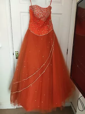 £170 • Buy Orange Prom Dress With Corsage 