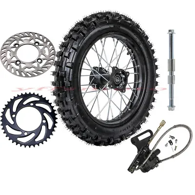 $159.40 • Buy 90/100-14'' Rear Wheel Rim Tire W/Brake Caliper Axle Bolt For YZ85 CR85 Pit Bike