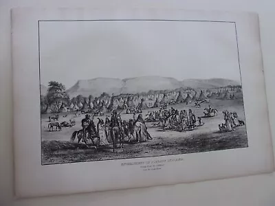 Rare McKenney And Hall FOLIO Portrait Print 1838: Encampment Of Piekann Indians • $449.99